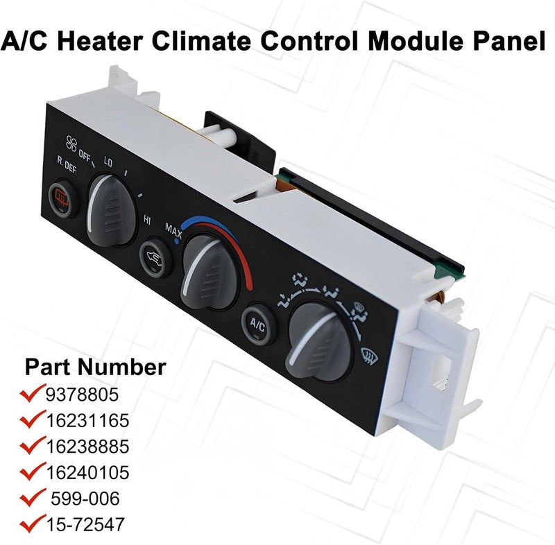 MuHize 599-006 16238885 A/C Heater Climate Control Module Compatible with1996-2000 Chevrolet Chevy Tahoe Suburban GMC Yukon 1572547 16231165 w/Rear Window Defogger Switch - Image 3